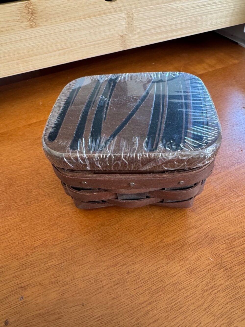 Longaberger Chocolate Swirl Handmade Basket Lid Plastic Insert Set 3 Piece 2015 - Picture 3 of 11